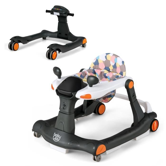 DREAMADE Trotteur Bébé Evolutif 3 en 1 Pliable avec Hauteur Réglable,  Musique et Lumière, Forme de Voiture, pour 6-18 Mois, Bleu - Cdiscount  Puériculture & Eveil bébé