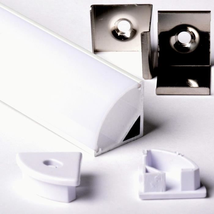 2 Mètres De Profilé Aluminium Design Pour Bande LED – Barre Rigide Argentée 1520