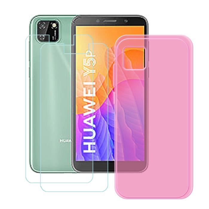 Gufuwo Funda Para Huawei Y6P, MED-LX9 Funda Con Protector De Pantalla De Vidrio Templado, Transparente 360 Protección De Cuerpo Completo, Carcasa Rígida+TPU Suave Parachoques A Prueba De Golpes Para