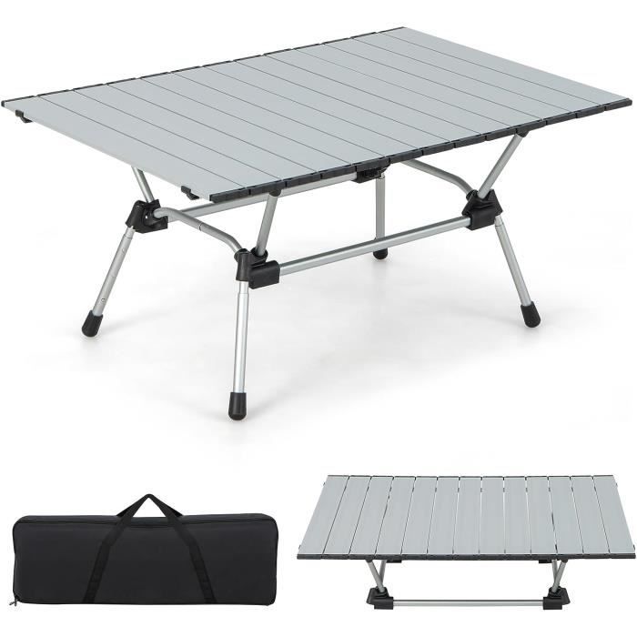 Goplus Table De Cuisine Pliante De Camping Avec Rangement, Table De Cuisson D'extérieur Portable