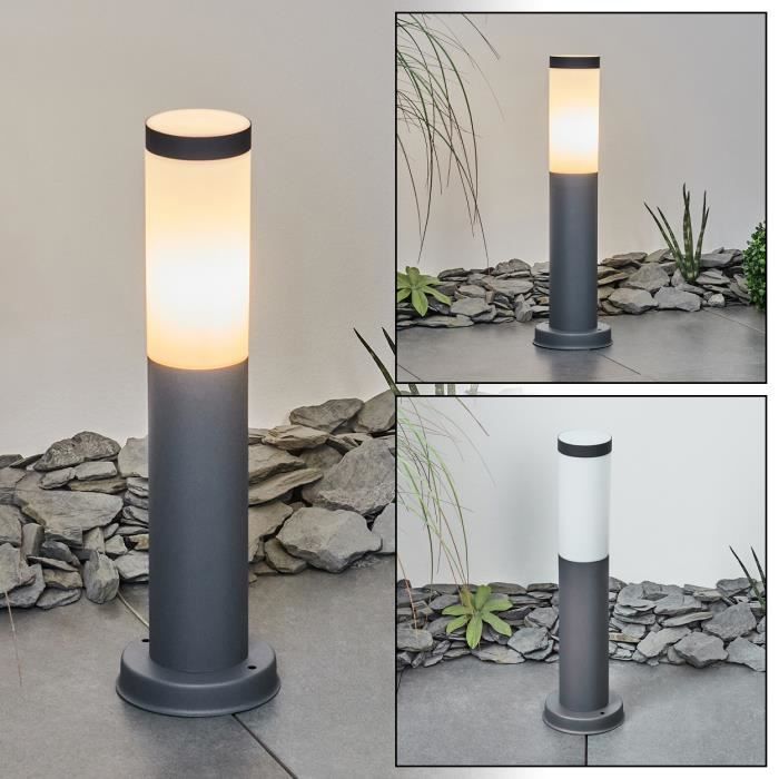 Lampe de sol - HOFSTEIN - Gnocchetta - Métal/Plastique - Anthracite/Blanc - E27 IP44