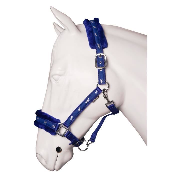 Meilleurs prix pour Licol pour cheval Horka Plush - royal blue - Mini Shetland