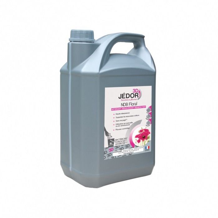 Détergent Jedor 3D surodorant désinfectant premium sans rinçage - Bidon 5L - Floral