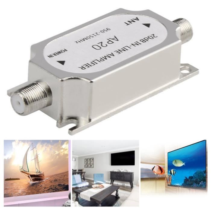 Amplificateur Antenne TV Câble 33 DB – Canal Retour 1 GHz DVB-T2/C – Idéal Vodafone Unitymedia PŸUR