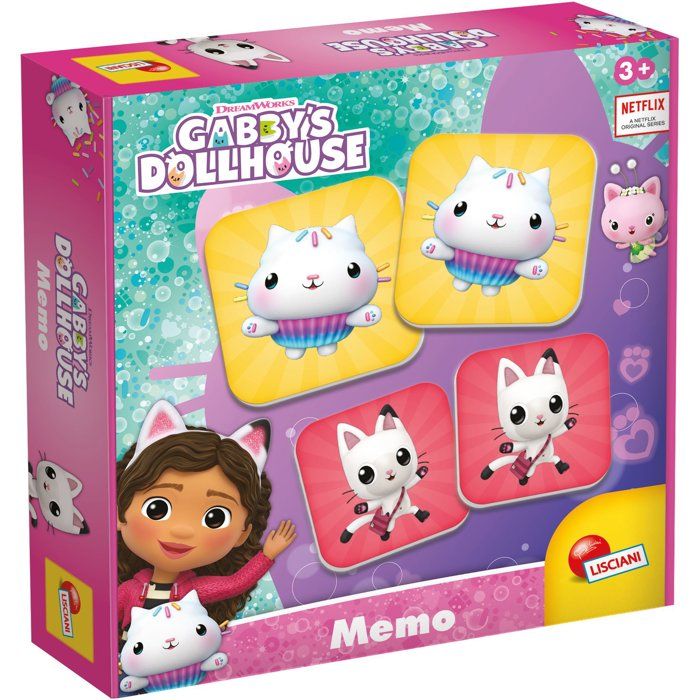 Gabbys Dollhouse Memo Jeu de mémoire LISCIANI Univers Gabby’ Dollhouse