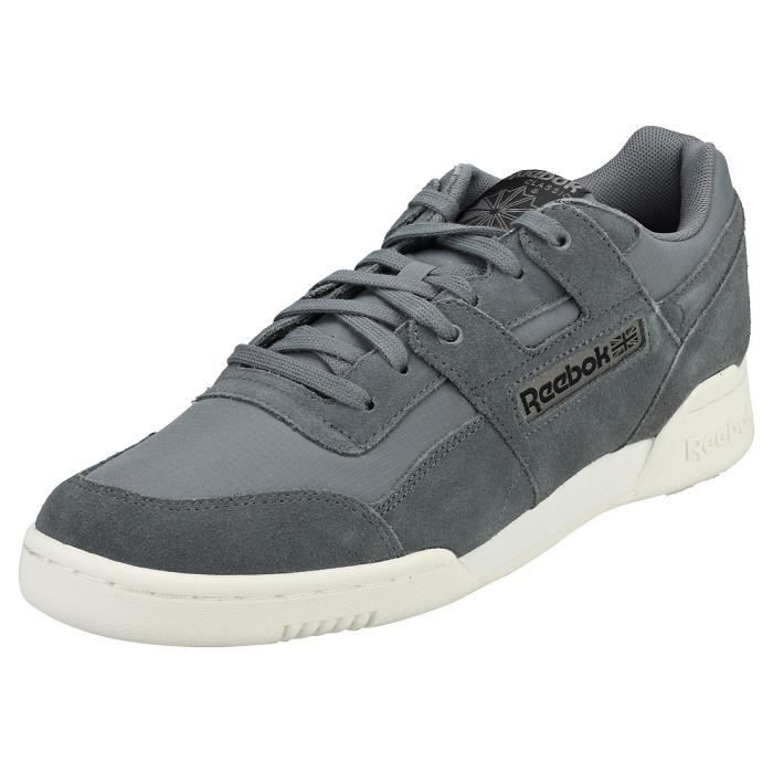 Reebok Workout Plus Mu Homme Baskets gris Noir Gris noir Cdiscount Chaussures