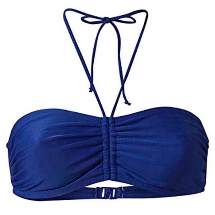 Scuba Femme Summer Mix & Match Uni Bikini Bandeau Top Maillots de bain Beachwear Bleu