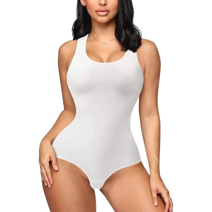 Bafully Body Gainant Femme - Gaine Amincissante Ventre Plat Invisible, Bodysuit Sculptant Shapewear Thong Confortable