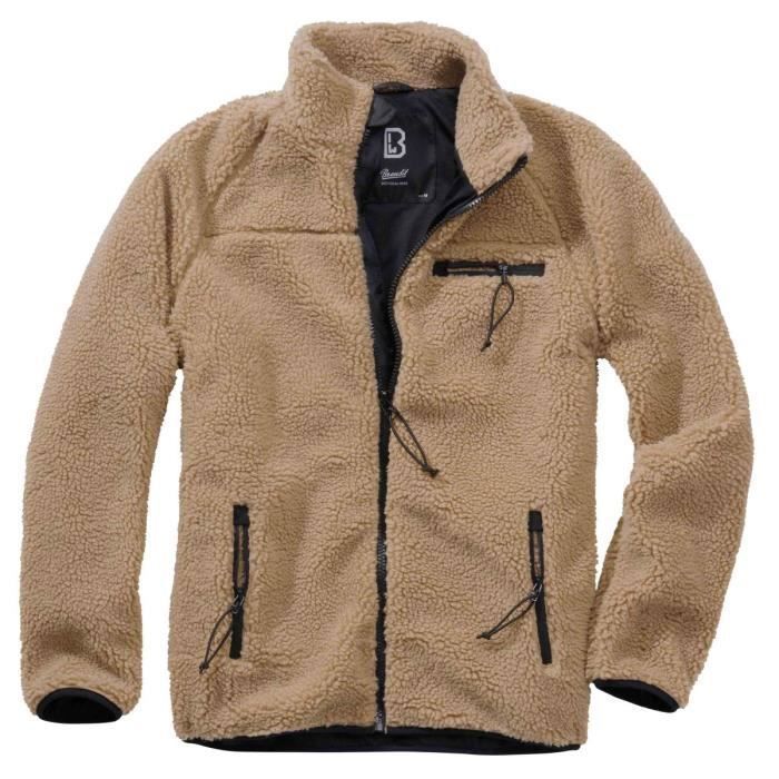 Veste polaire à capuche camel - Brandit