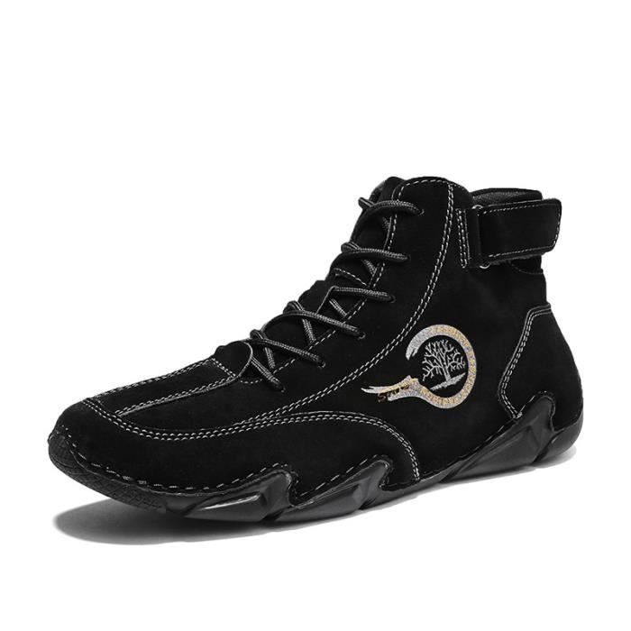 Bottes Hautes En Daim Italien - Fait Main, Semelle Antidérapante | Taille 34 à 50 | Pour Hommes & Femmes