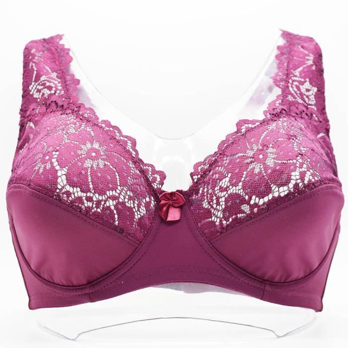 Lot De 3 Soutiens-Gorge Sans Armature En Dentelle Florale Push-up Grande Taille - Confort Et Élégance Au Quotidien