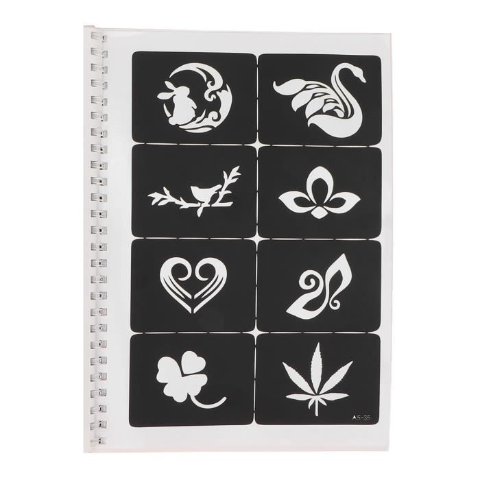 Qpout Pochoirs De Tatouage Pour Enfants Adultes, 16 Feuilles De