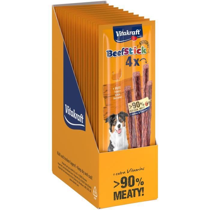 VITAKRAFT Beef-Stick à la Dinde Friandise pour chien - Lot de 10x4 (12g)