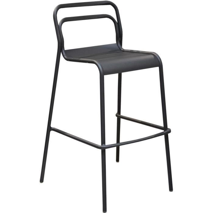 chaises de bar en aluminium eos - proloisirs - graphite - lot de 2 - cuisine - extérieur