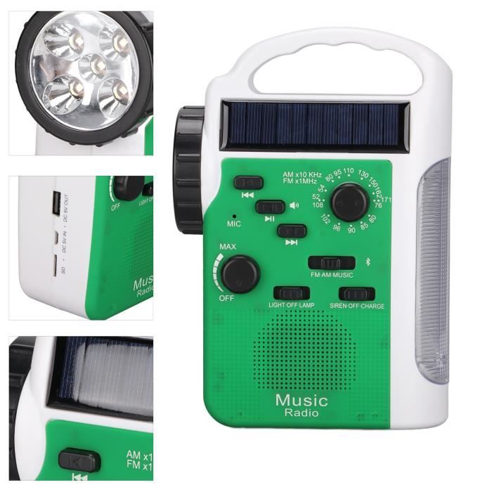 Radio Multifonction à Manivelle - 12000mAh - Radio, Lampe, Chargeur D'urgence - Neuf