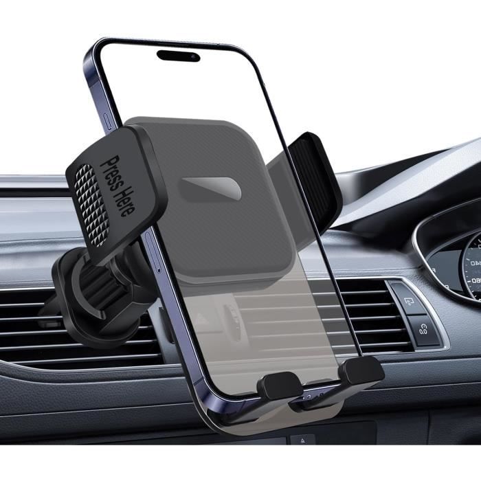 Support Téléphone Magnétique Anneau – Rotation 360° – Fixation Sur Ventilateur Voiture – Noir