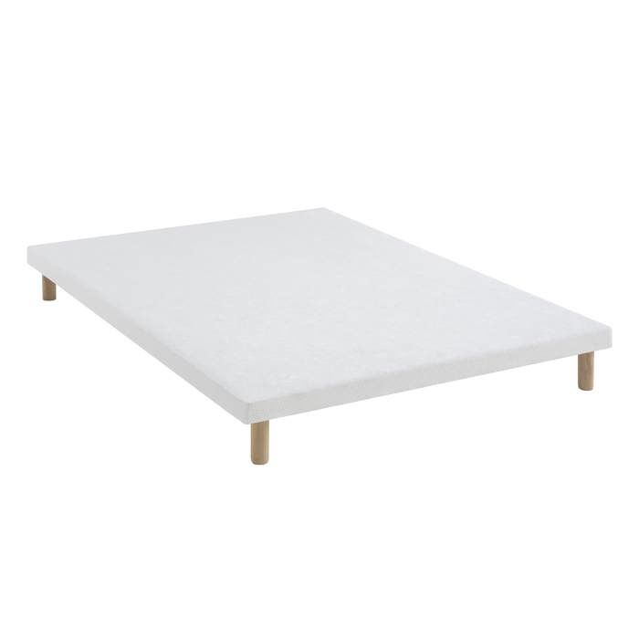 SOMEO Sommier extra-plat tapissier blanc 7 cm &Eacute;toile -  140x190 - Blanc - Garantie 5 ans -  