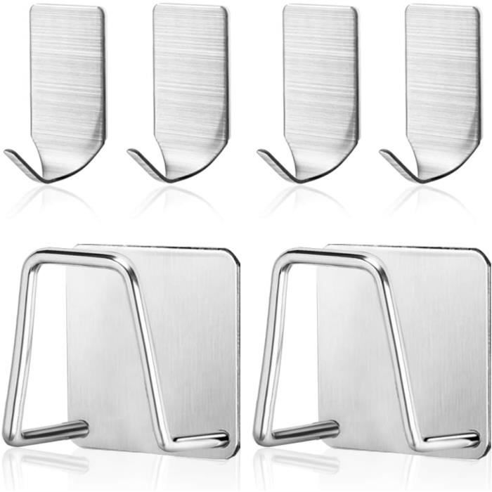 Lot De 5 Crochets Muraux En Acier Inoxydable 304 Brossé BVL - Pour Salle De Bain, Cuisine, Entrée - Installation Facile Avec Vis Incluses