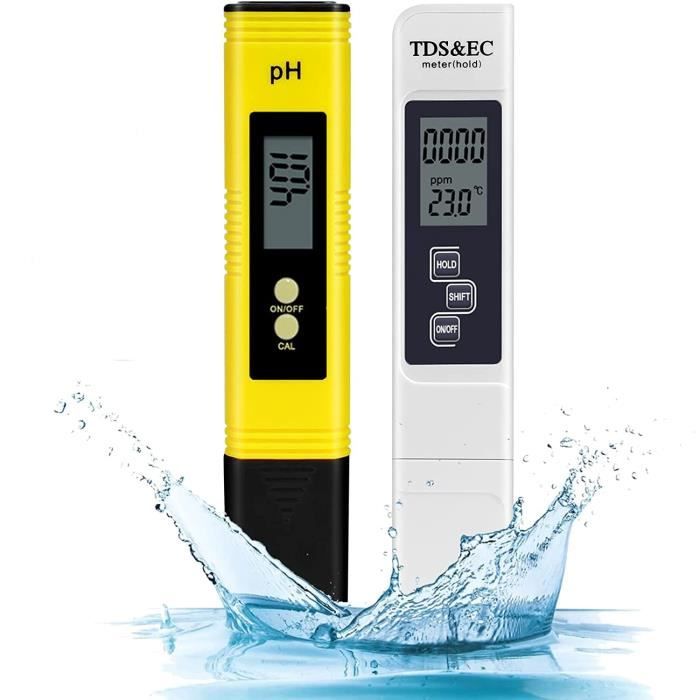 2PCS Testeur de Qualité de l'eau, Testeur pH Mètre électronique, TDSEC Mètre  Température, 4 en 1 Testeur de qualité de l'eau ave2 - Cdiscount Jardin
