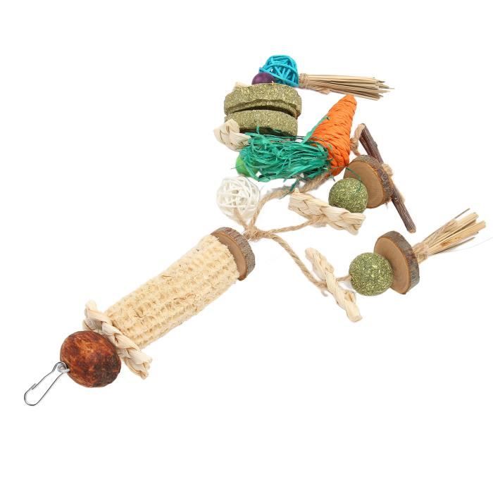 Comparer les prix de SURENHAP Jouets à mâcher suspendus pour lapin Cage à lapin suspendue, jouets à mâcher, meulage des dents de animalerie jouet