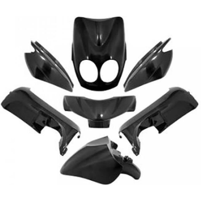 Kit Carénage TNT Noir 7 Pièces Pour MBK Ovetto / Yamaha Neos 50cc 2007 - Neuf, Référence 366333