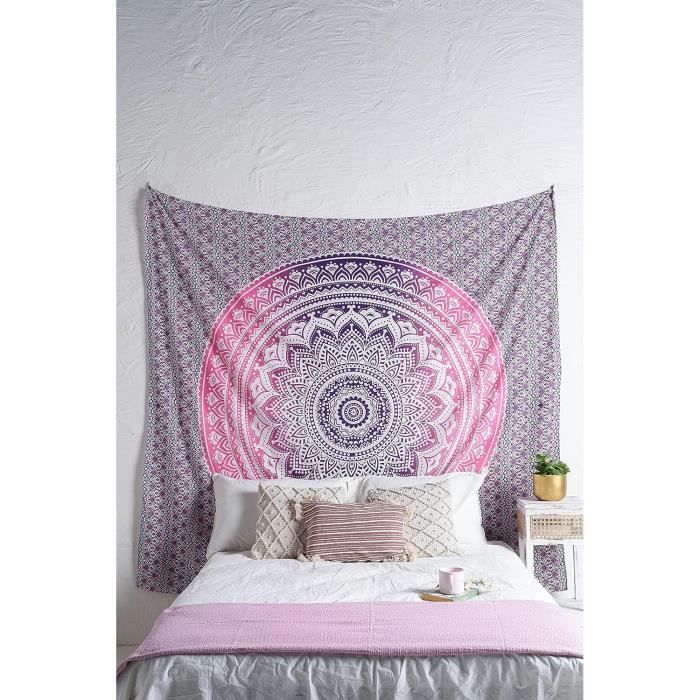 Aakriti Gallery Tapisserie Murale en Coton Mandala - Couvre-lit Bohème