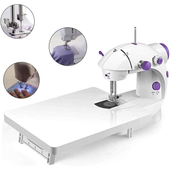 Mini Machine à Coudre Electrique Avec Table D'extension, Lumière Intégrée, 12 Types De Points Différents, Idéal Pour Les Débutants - Electroménager
