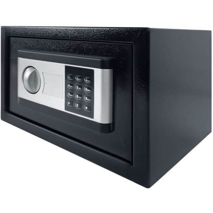 Coffre-fort électronique de 22L avec clé - UISEBRT - Résistant au feu - Blanc - Pour hôtel et maison