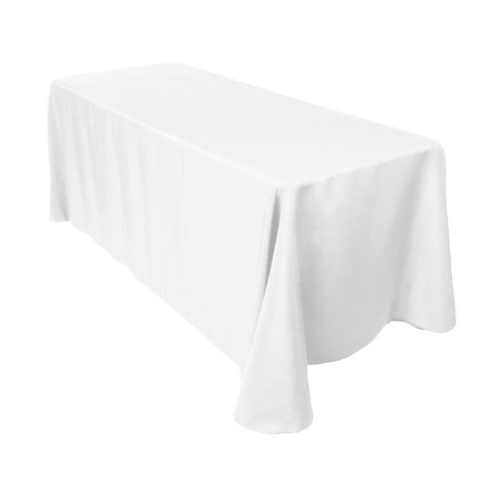 Nappe De Table Blanche Pour Mariage Banquet Fete D Anniversaire 177 X 3 Cm Trimming Shop Cdiscount Maison