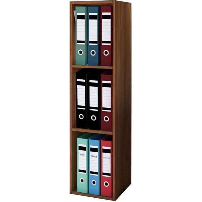 étagère de bureau vcm offas - marron - bois - contemporain - design