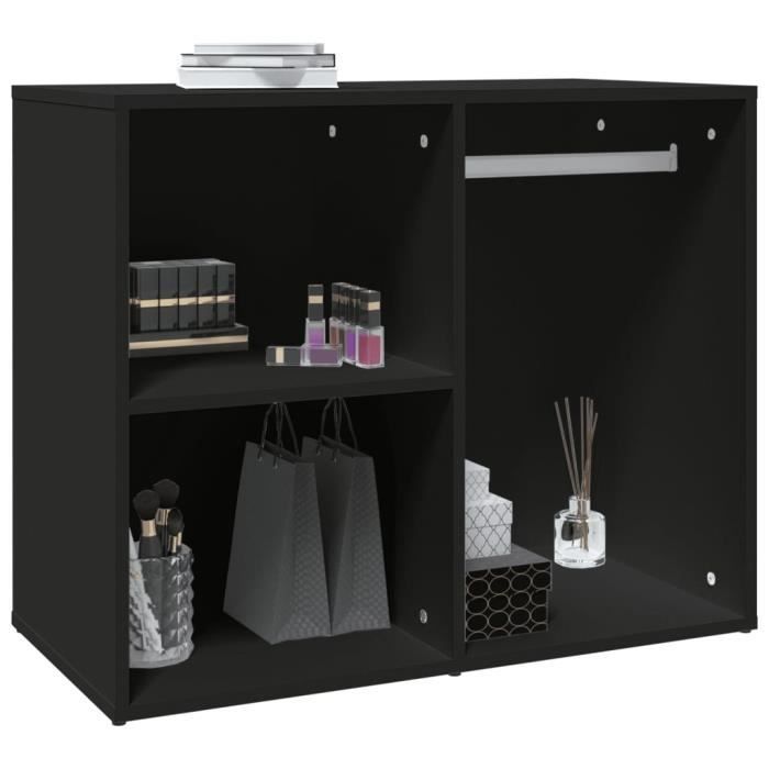 zhu armoire de dressing noir 80x40x65 cm bois d'ingénierie haute qualité