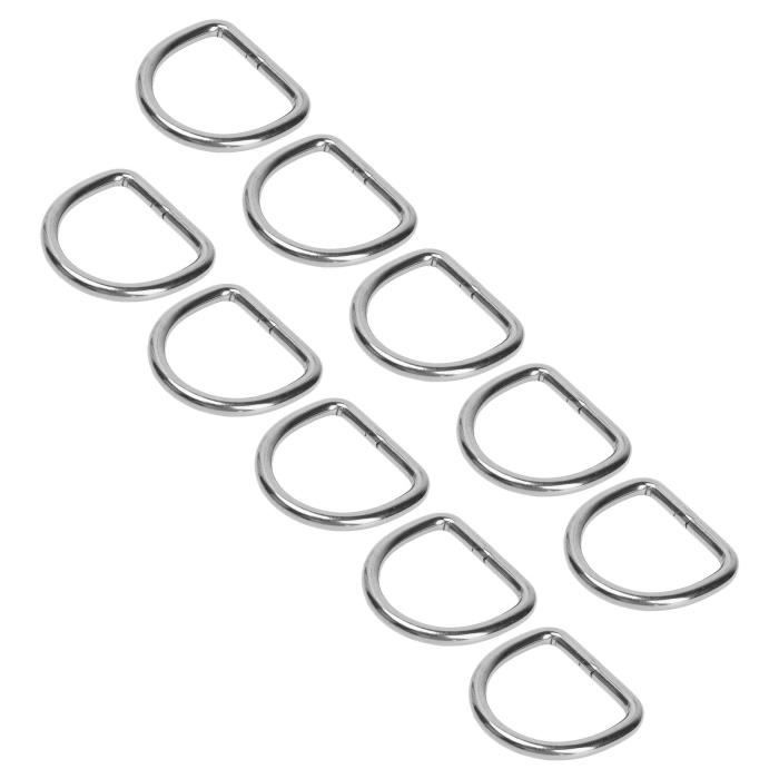 Anneau En D En Acier Inoxydable De 15,2 Cm En PVC Et Acier Inoxydable