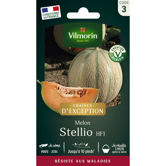 Comparer les prix de Melon Stellio HF1 - Graines d' Exception