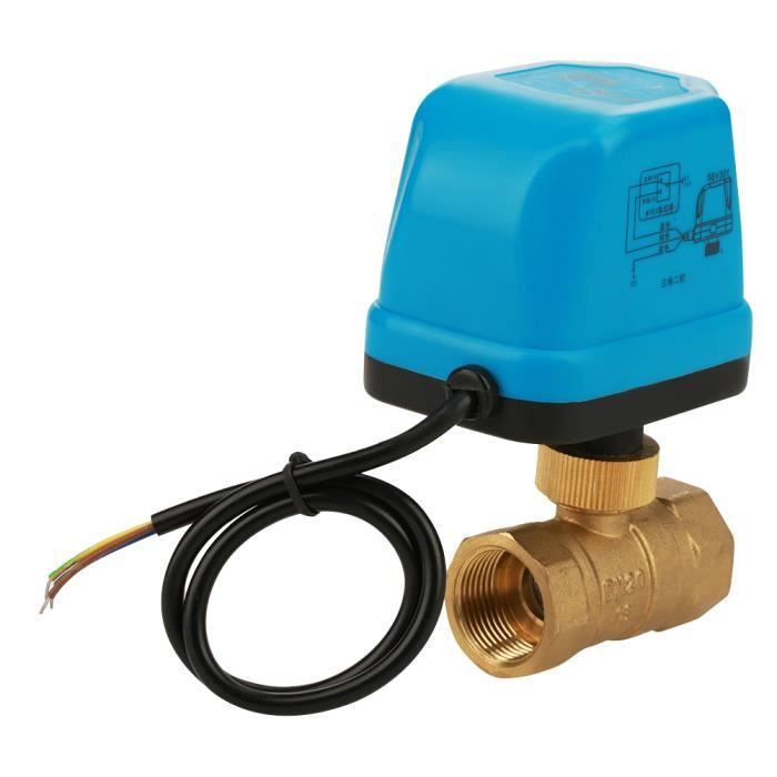 Produktbild von QWORK Motor-Kugelhahnventil – AC220V, 3/4" DN20, Messing, Manuell & Elektrisch, Für Wasser & Bewässerung