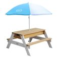 Axi - Table de pique-nique à sable et eau et parasol Marron et blanc-1
