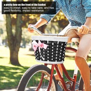 Panier Vélo Enfant Flueyer - Rotin Naturel, 21x17x16cm, Avec Sangle, Plusieurs Couleurs