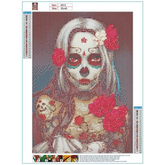 Diy 5D Broderie Diamant, Fleurs Colorées Diamond Painting Full Drill Kits, Peinture Par Numéros