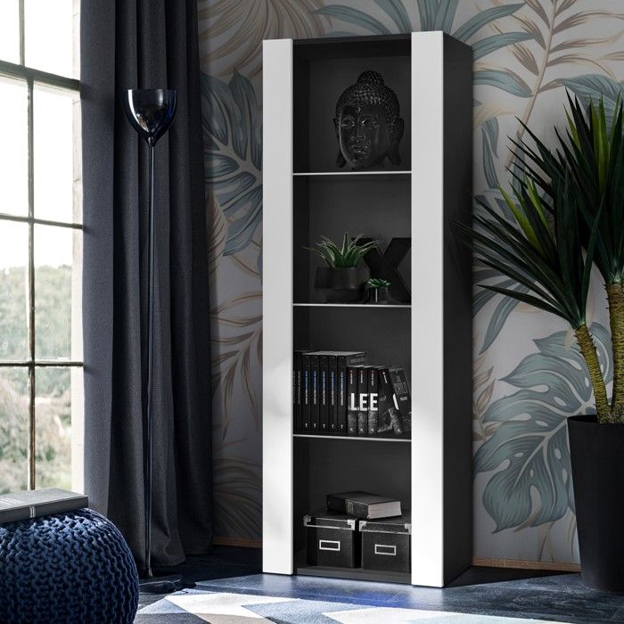 Meuble TV Tivoli Medio Komodee 250cm - Blanc Avec LED Bleues - Vitrines, Étagères Et Rangements Pour Salon