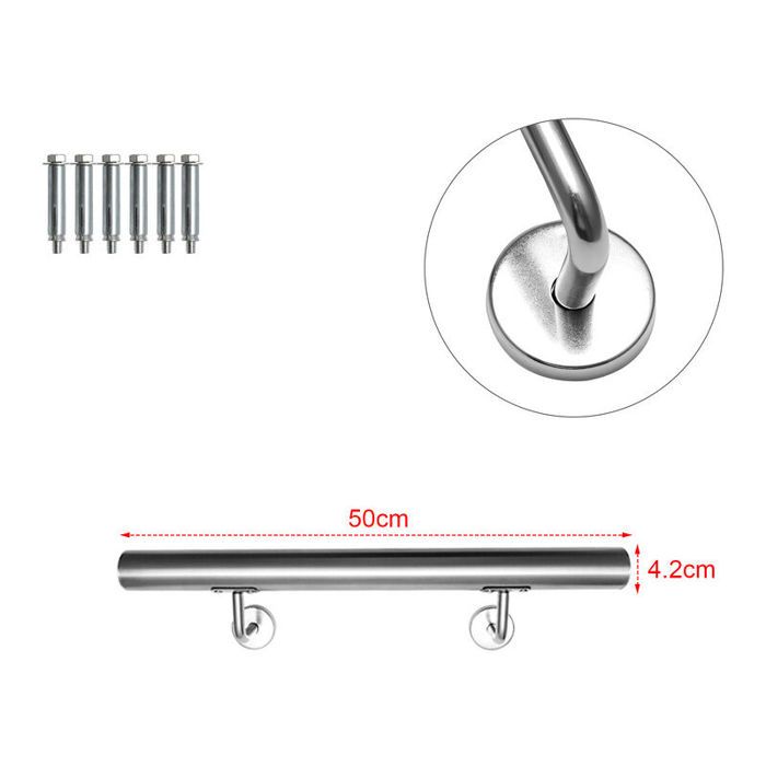 Lospitch Rampe D'escalier Murale En Acier Inoxydable Pour L'intérieur