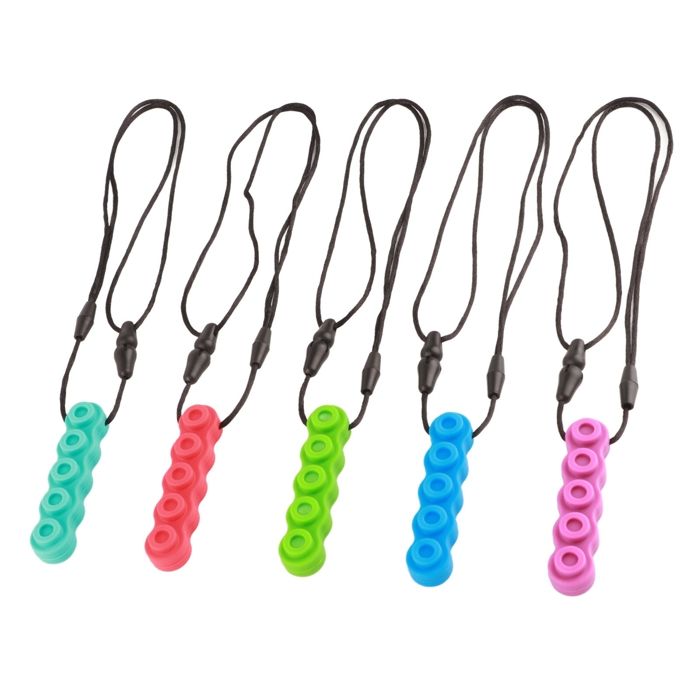 Collier à mâcher - Silicone 2,4 x 1,6 pouces | à mâcher sensoriels pour | dinosaures en silicone pour - Motor Aids Anneau à mâcher, Collier Sensoriel ayant besoin de