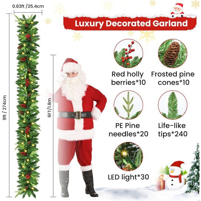 Guirlande de sapin de Noël 2,7 m avec lumières LED Ruhhy 22322 | | Hurtowania .pl Guirlande de sapin de Noël 2,7 m avec lumières LED Ruhhy 22322 | | Hurtowania .pl