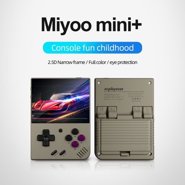 Miyoo Mini Plus Console de jeu portable 3,5 IPS rétro avec carte TF 128 Go  et plus de 12000+ jeux, batterie intégrée de 3000 mAh, support WiFi