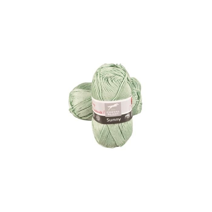 Lot De 6 Pelotes Coton Sunny Cheval Blanc Violet - Aiguille 3.5 - Printemps/été 50g Chacune