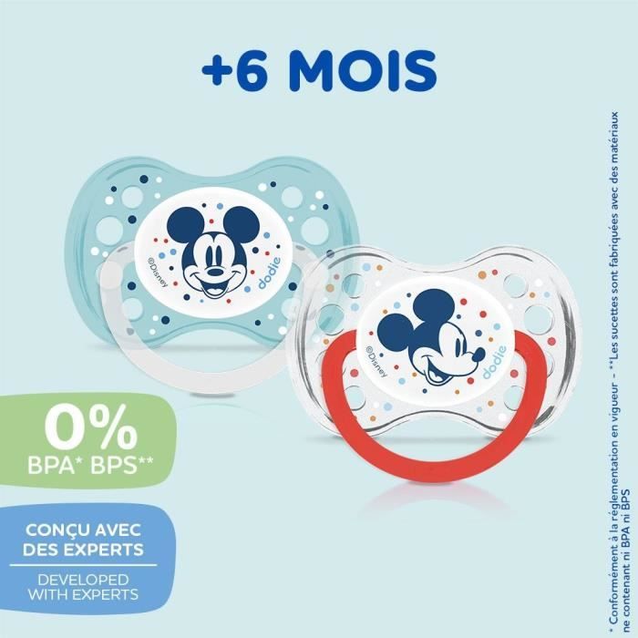 DODIE 2 sucettes Mickey 18 mois plus