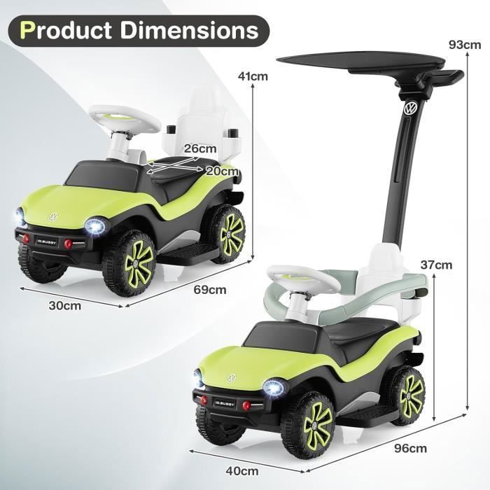 Porteur Trotteur Quad RAPTOR Quad Porteur Pousseur Musical Enfant