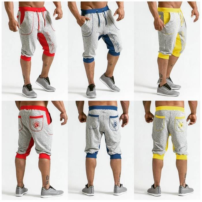 Pantalon 3/4 Homme Grande Taille - Shorts D'Entraînement Athlétique Séchage Rapide Et Élastique