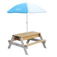 Axi - Table de pique-nique à sable et eau et parasol Marron et blanc-2