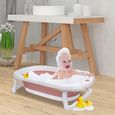HENGMEI Baignoire pliable d'assise Siège pour bébé portable de bain 0-8 ans, Rose-2
