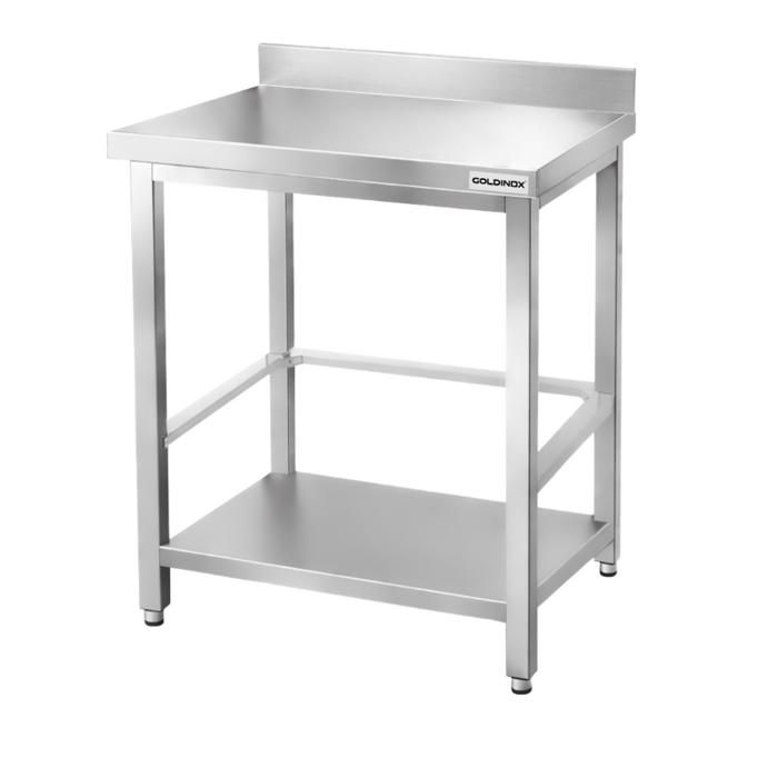 Table de travail en inox Bar 800x800 mm avec renfort et dosseret ...