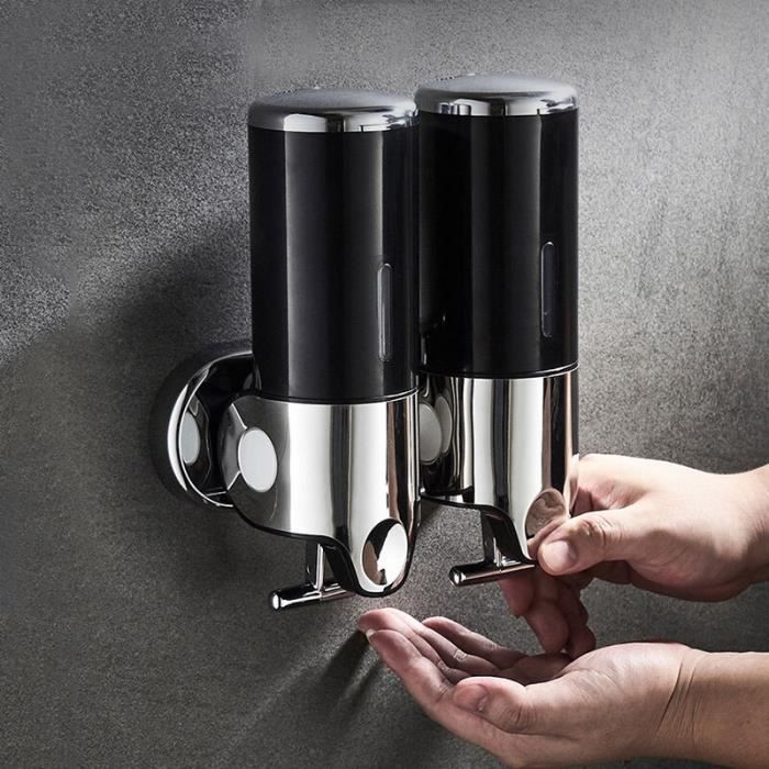 distributeur manuel de douche à main, Double pompe, pour shampoing et  savon, fixation murale, noir-or-blanc- Gold single -THJR1153